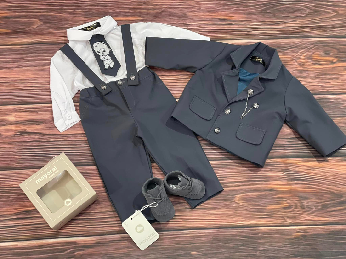 Costum Baby Boss gri