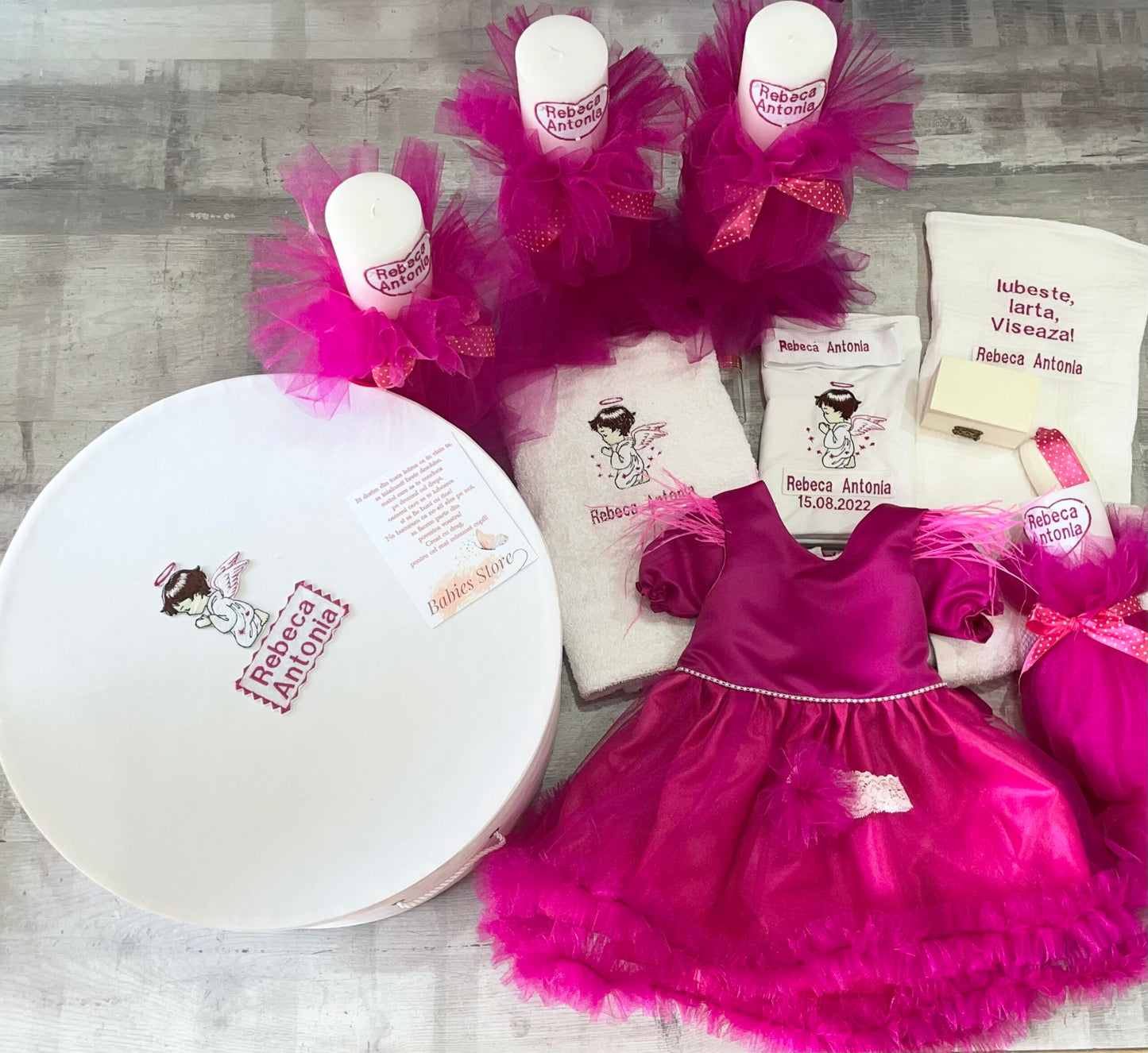 Pachet botez Angel - Magenta