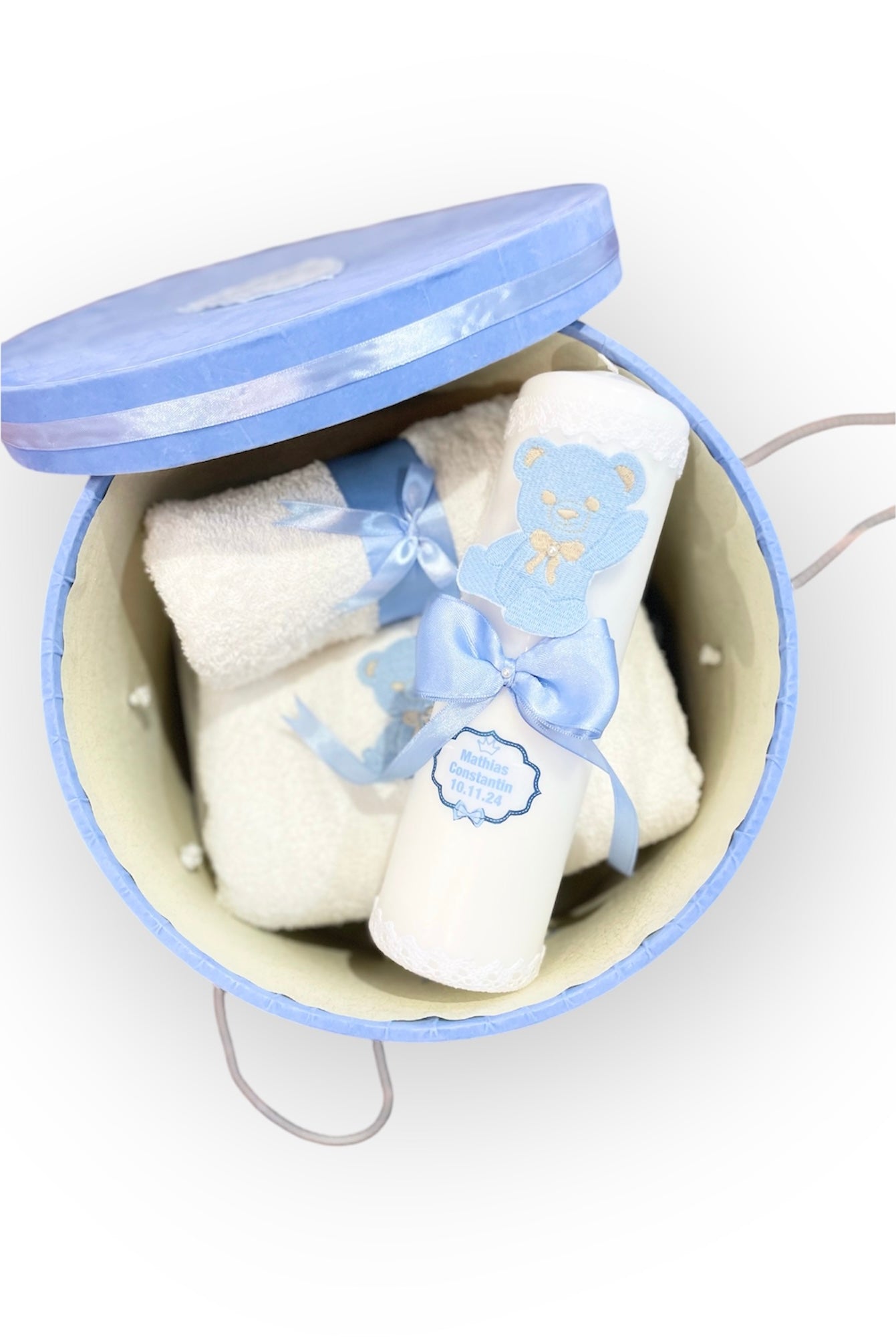 Trusou ursulet bleu + lumanare