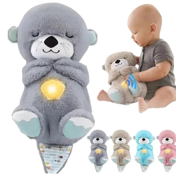 Jucarie de Plus 25cm Urs Interactiv, cu Muzica si Imitatie Respiratie