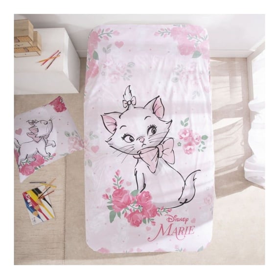 Set lenjerie pat, 100% bumbac, 2 piese, 140x200 cm, 65x65 cm, multicolor,The Aristocats