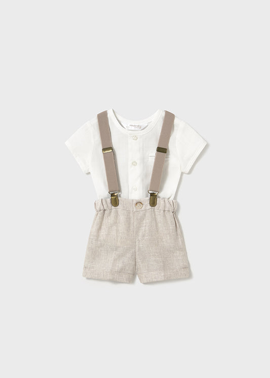 Set pantaloni scurti cu ubretele-BEJ