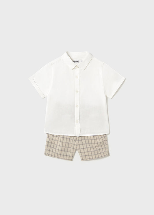 Set bermude si camasa eleganta bebe