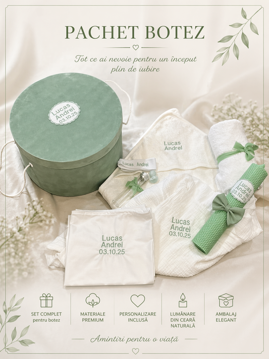 Pachet botez Lucas Verde Menta