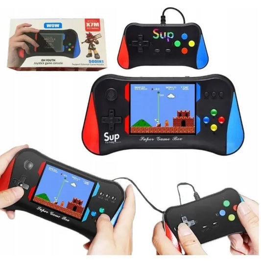 Consolă portabilă de jocuri, 500 jocuri preinstalate, ecran color HD 8.9 cm – Gaming retro oriunde ai fi