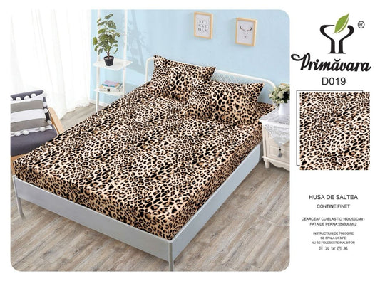Husa Din Finet Cu Elastic Si Fete De Perna 160X200cm - Animal Print