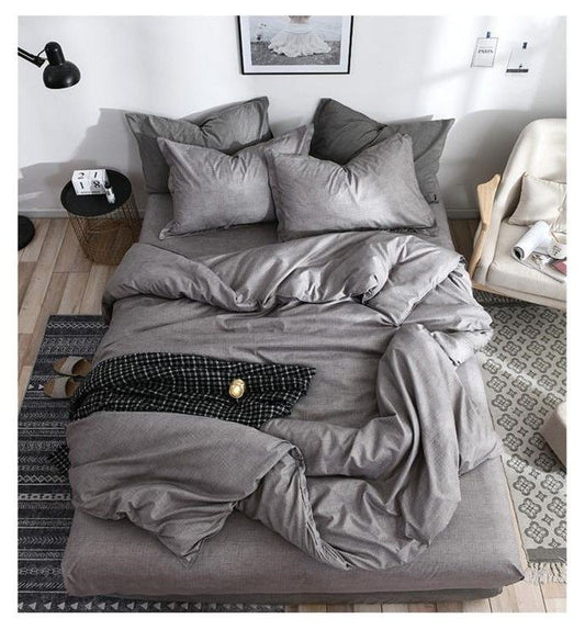 Lenjerie De Pat Bumbac Satinat Superior - Gri