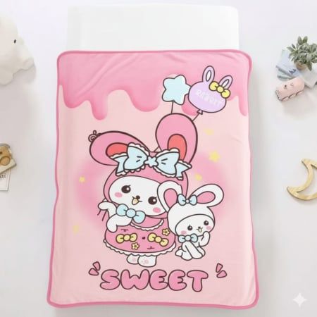 Patura Cocolino 1 Persoana 100x140cm Pentru Copii - Iepurasul Cu Fundita