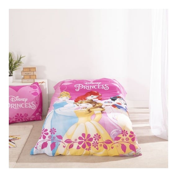 Set lenjerie pat, 100% bumbac, 2 piese, 140x200 cm, 65x65 cm, multicolor, Happy, Princess