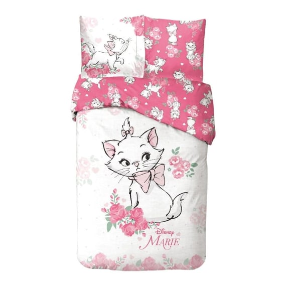 Set lenjerie pat, 100% bumbac, 2 piese, 140x200 cm, 65x65 cm, multicolor,The Aristocats